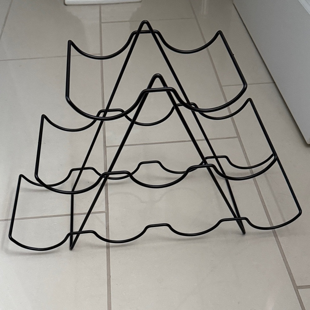 Black Metal Wine Rack